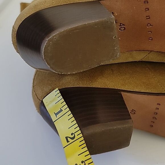 Sandro Amelya Ankle Boots with Elastic in Brown Suede Leather - Picture 8 of 11